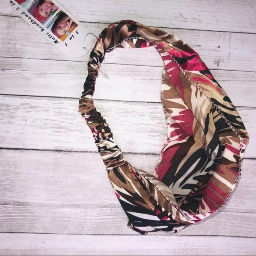 Women's Hair Accessory Multi-color  Three Way Headband Style